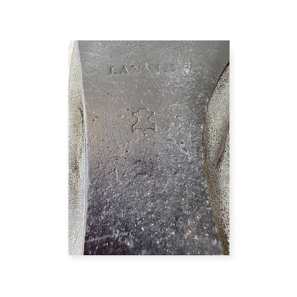 Lanvin Classic Ballerina Flats with Oversized Bows. Pewter leather. - Picture 8 of 13